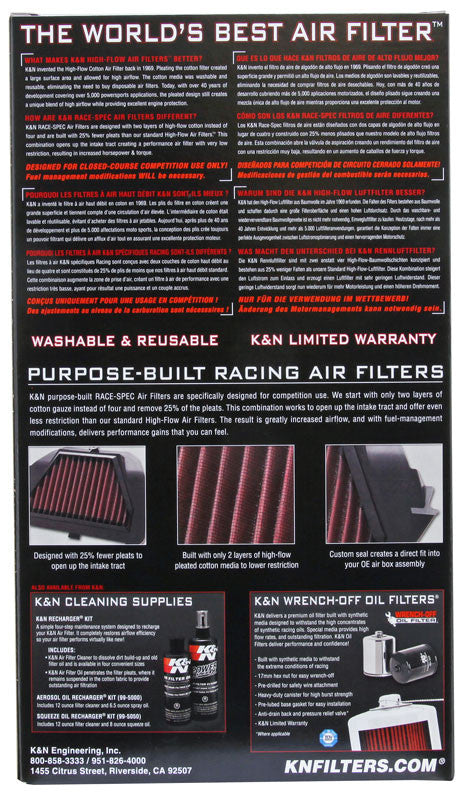 Honda CBR1000RR 2009-16 K&N Performance & Race Air Filters – UK